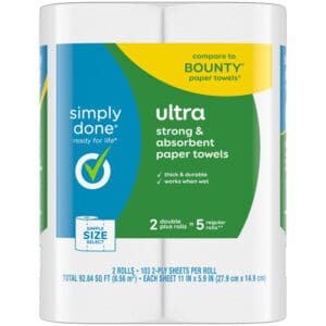 Simply Done 2-Ply Ultra Strong & Absorbent Double Plus Rolls Paper Towels 2 Rolls
