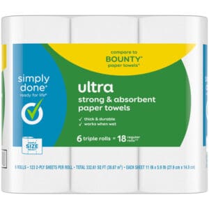 Simply Done Ultra Strong & Absorbent 2-Ply Paper Towel 6 Rolls