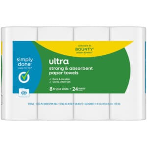 Simply Done Ultra Strong & Absorbent 2-Ply Paper Towels 8 Rolls