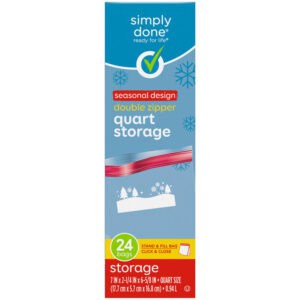 Simply Done Seasonal Design Double Zipper Quart Storage Bags 24 Each