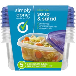 Simply Done 24 Fl Oz Snap-Top Soup & Salad Containers & Lids 5 Sets