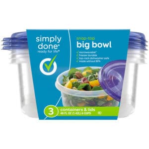 Simply Done 48 Fl Oz Snap-Top Big Bowl Containers & Lids 3 Each