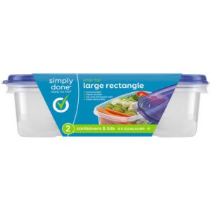 Simply Done 76 Fl Oz Snap-Top Rectangle Large Containers & Lids 2 Each