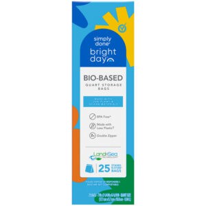 Simply Done Bright Day Bio-Based Quart Stand 'N Store Storage Bags 25 Bags
